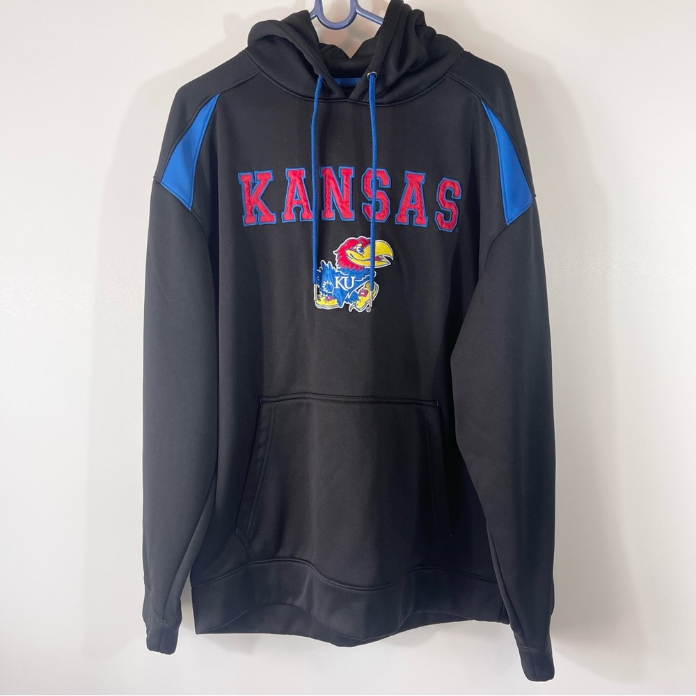 KU Jayhawks University of Kansas Hoodie Black Size XL